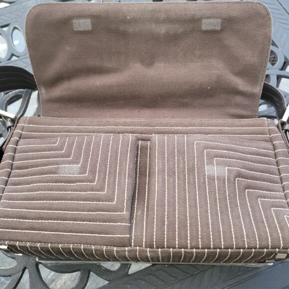 Bally Canvas Leather Quilted Semi-Shoulder Bag - 11.5 x 7" x 2.5" - Picture 8 of 8